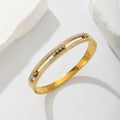 Sasha Luxe Bangle in silver with rhinestone double-rail design, South Africa